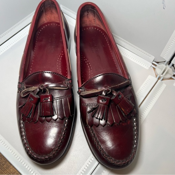 Nordstrom Burgundy Kiltie Tassel Loafers USA Mens 8 1/2 D 527109 - Picture 3 of 11